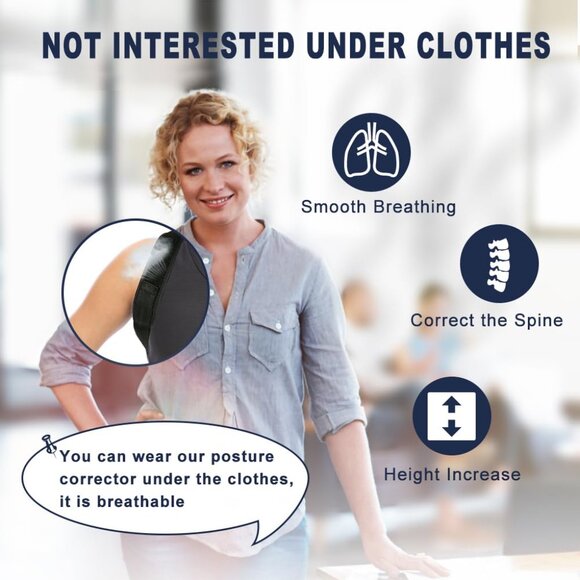 Posture Corrector Upper Back Brace Neck Shoulder Back Support Brace Pain Relief - Picture 4 of 6